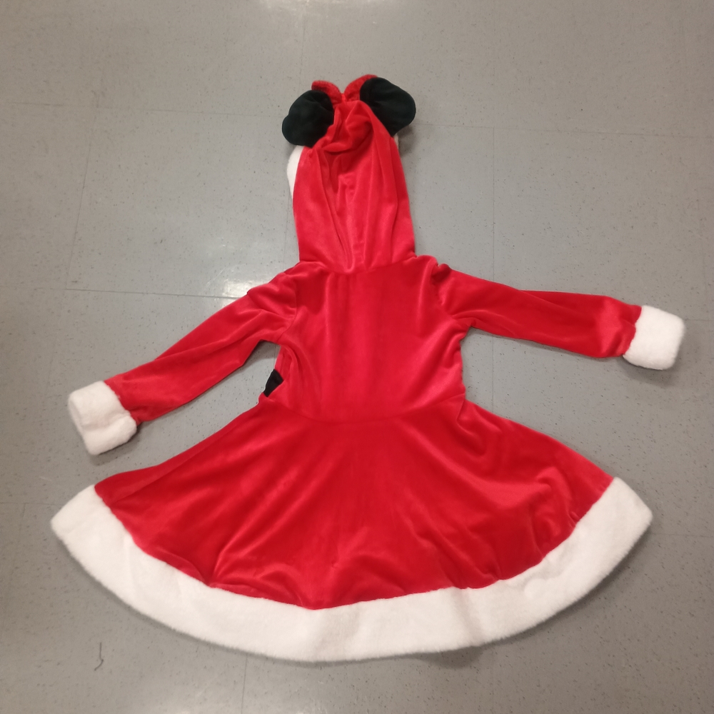 Disney Minnie Mouse Girls' Christmas Santa Dress with hood ears - Picture 4 of 9